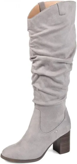 Journee Collection Womens Aneil Slouch Boot with Slouchy Vegan Suede Gray 7.5M