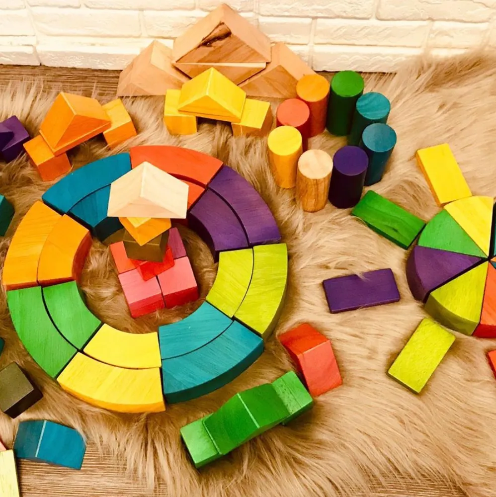 Jumbo Natural Rainbow Blocks - 86 Pieces