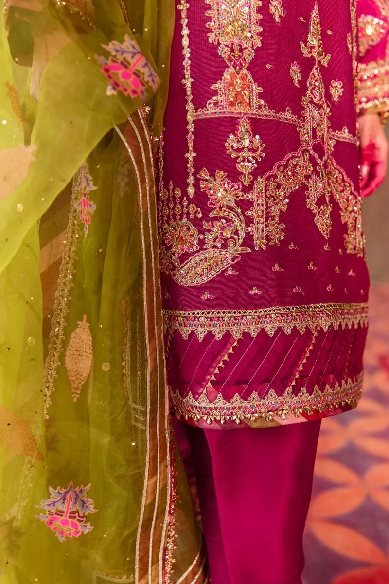 KF-06  AARMISH | Qalamkar Khaab Festive Formal Collection 2022 | Luxury Embroidered Unstitched Chiffon Suits