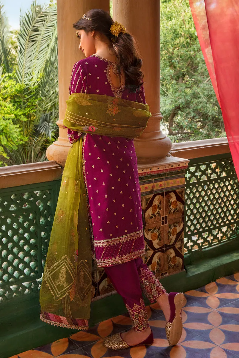 KF-06  AARMISH | Qalamkar Khaab Festive Formal Collection 2022 | Luxury Embroidered Unstitched Chiffon Suits