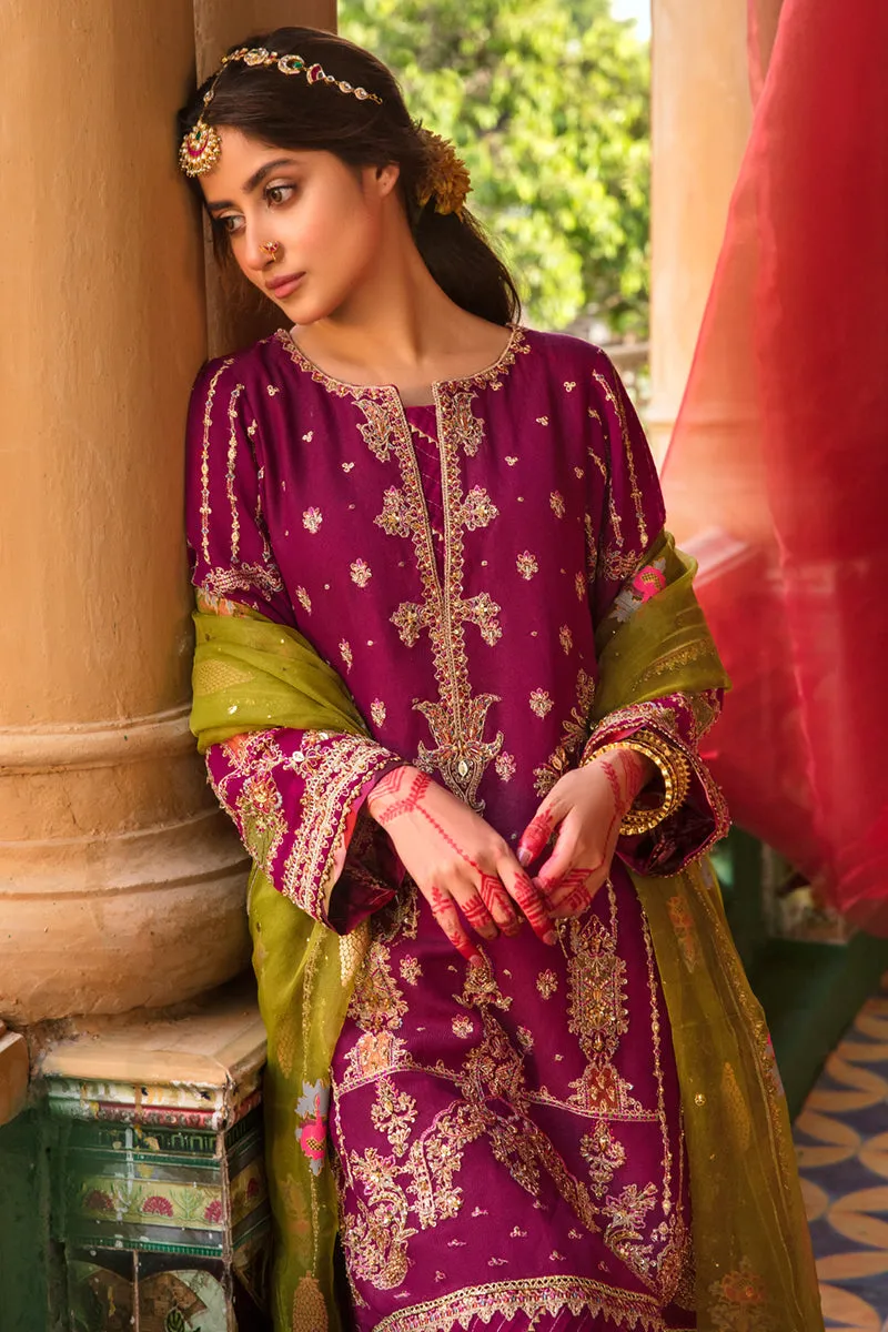 KF-06  AARMISH | Qalamkar Khaab Festive Formal Collection 2022 | Luxury Embroidered Unstitched Chiffon Suits