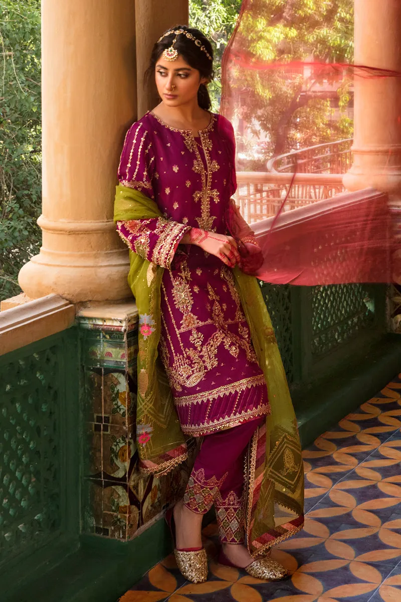 KF-06  AARMISH | Qalamkar Khaab Festive Formal Collection 2022 | Luxury Embroidered Unstitched Chiffon Suits