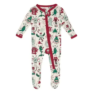 Kickee Pants Zipper Footie (Merry Monsters)