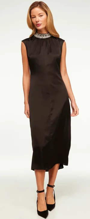 Kira Dress Black Satin