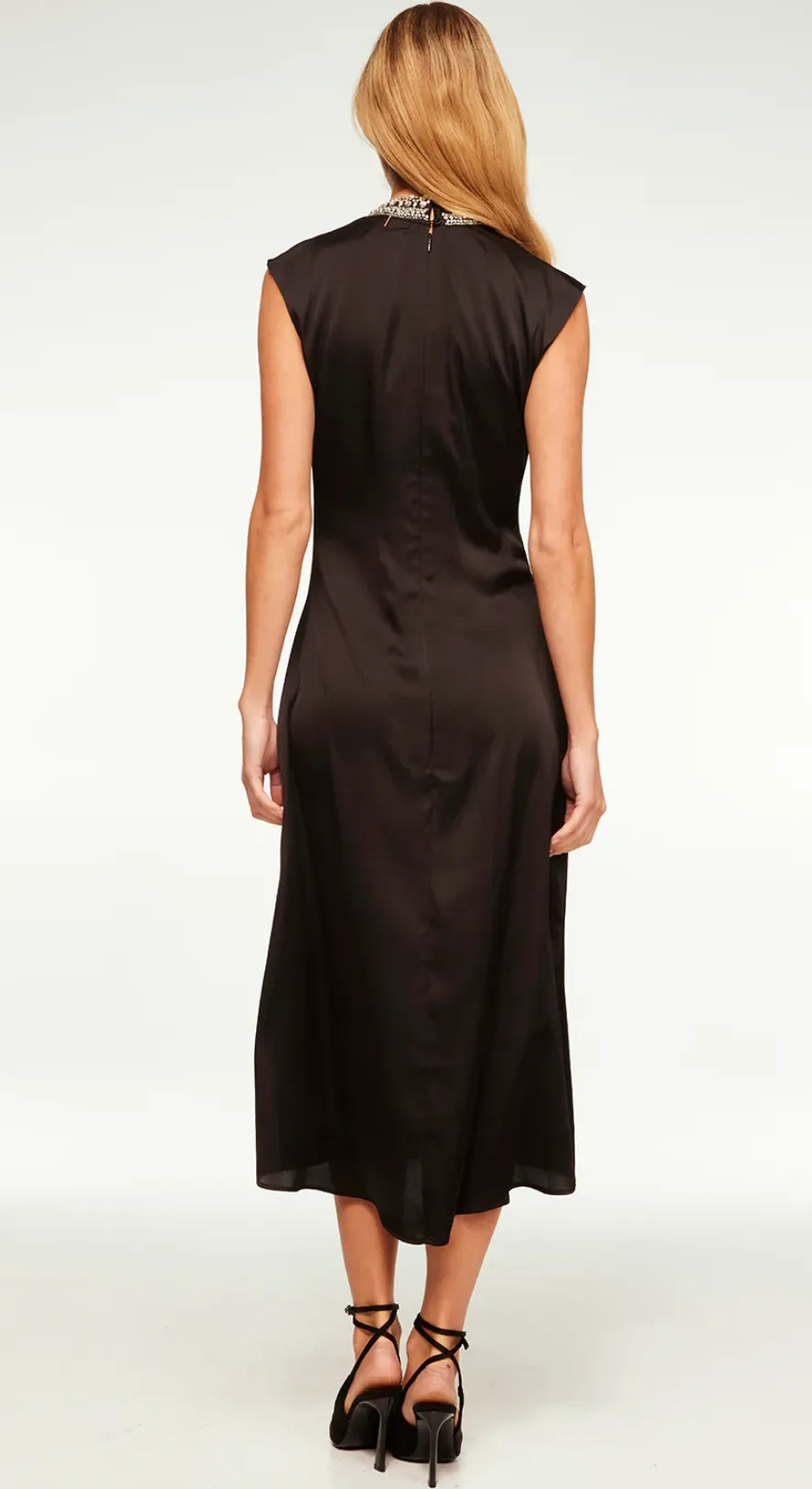 Kira Dress Black Satin