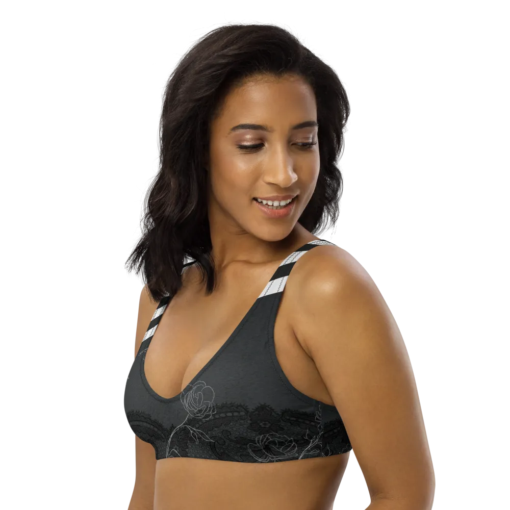 Lace and Stripes Recyled Sports Bralette