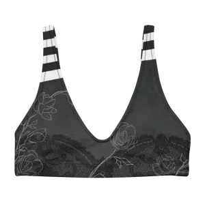 Lace and Stripes Recyled Sports Bralette