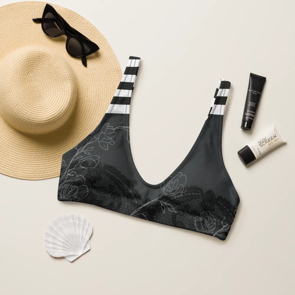 Lace and Stripes Recyled Sports Bralette