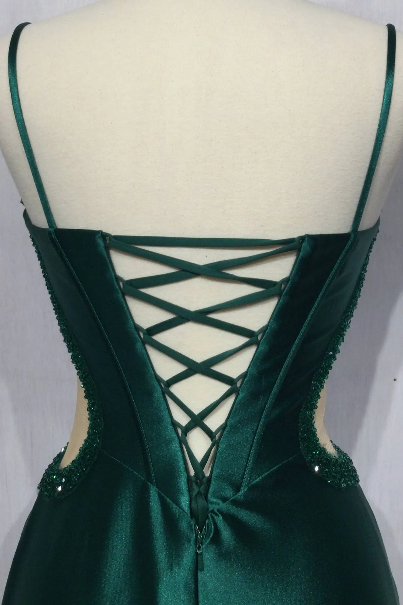 Ladivine CD273 Floor Length Strapless Satin Corset Gown