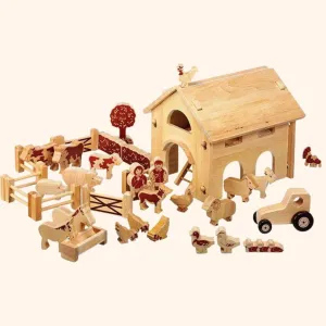 Lanka Kade Deluxe Farm Barn Set with Natural Characters