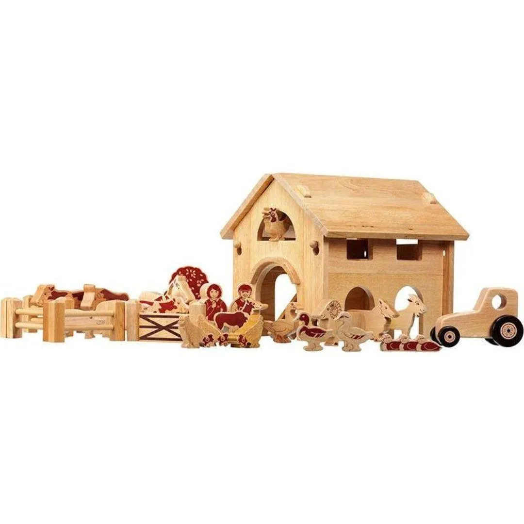 Lanka Kade Deluxe Farm Barn Set with Natural Characters