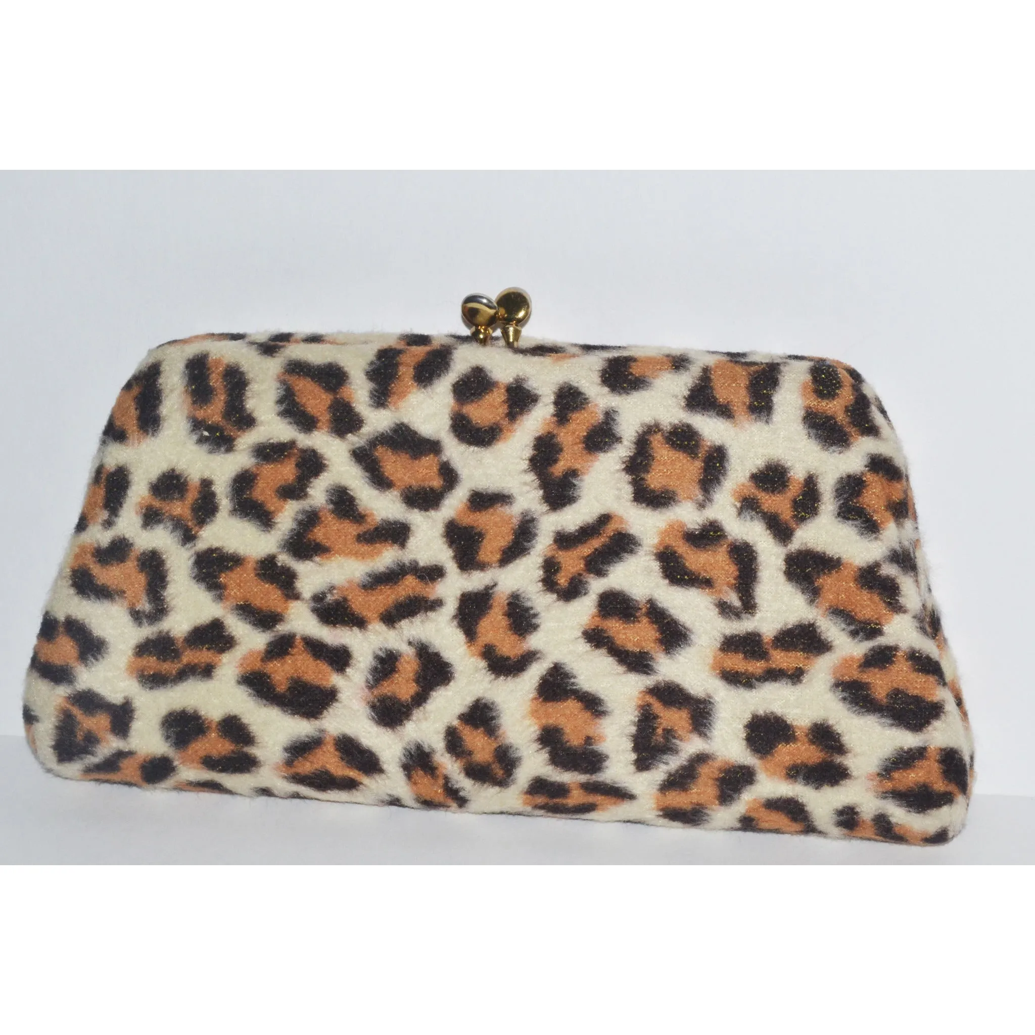 Leopard Faux Fur Clutch Purse By Garay