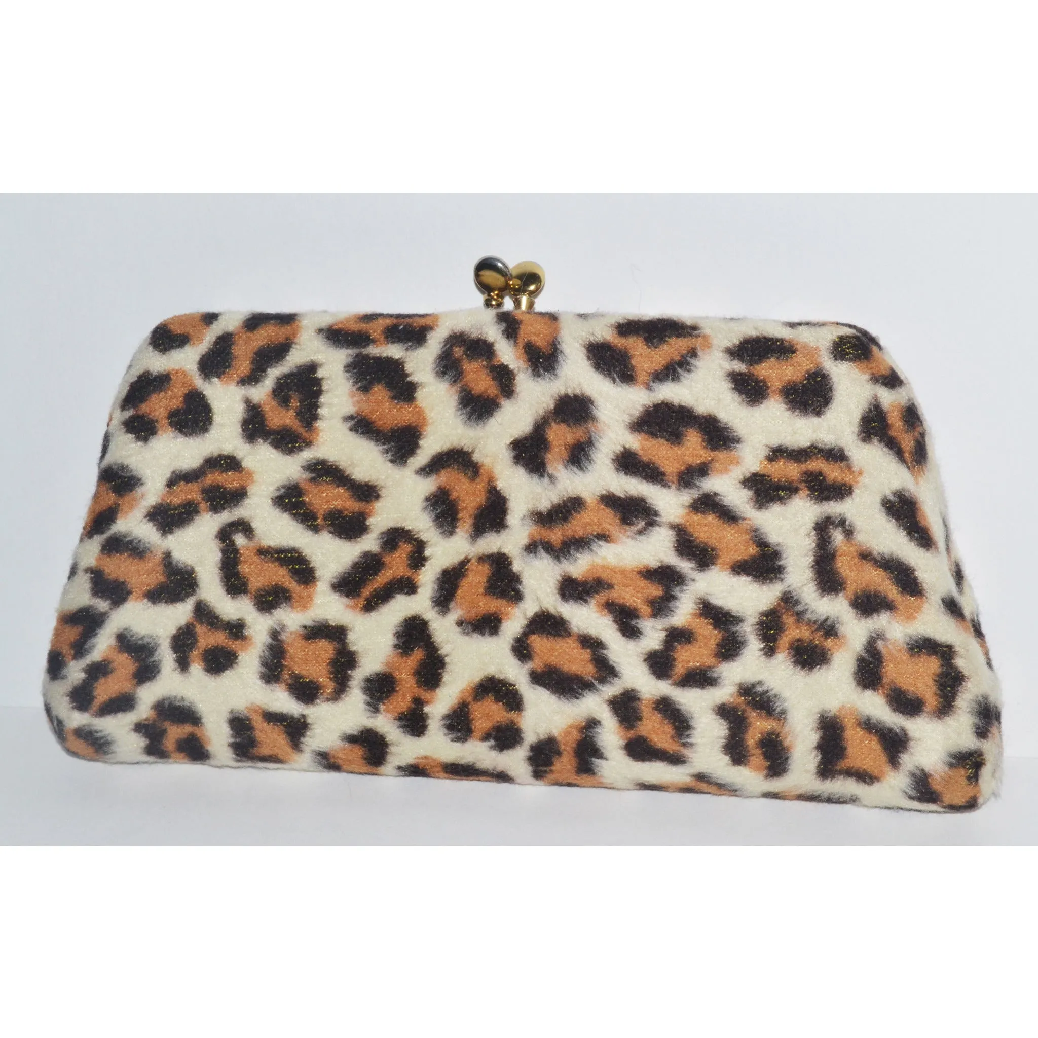 Leopard Faux Fur Clutch Purse By Garay