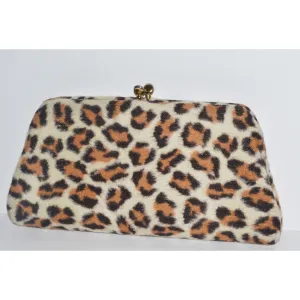 Leopard Faux Fur Clutch Purse By Garay