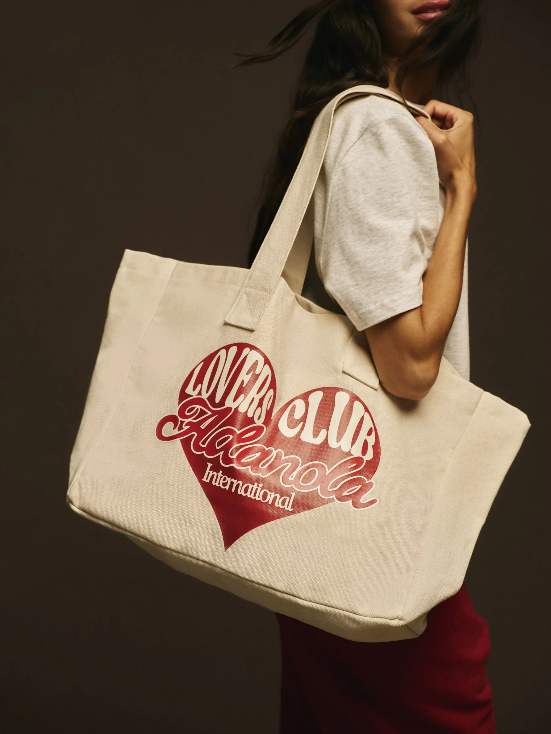 Lovers Graphic Tote - Cream