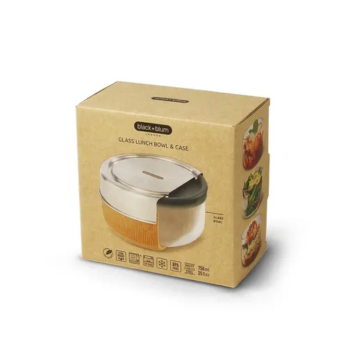 Lunch bowl Glass Black Blum 750 ml Mandel GR-LB-L014