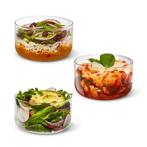 Lunch bowl Glass Black Blum 750 ml Mandel GR-LB-L014