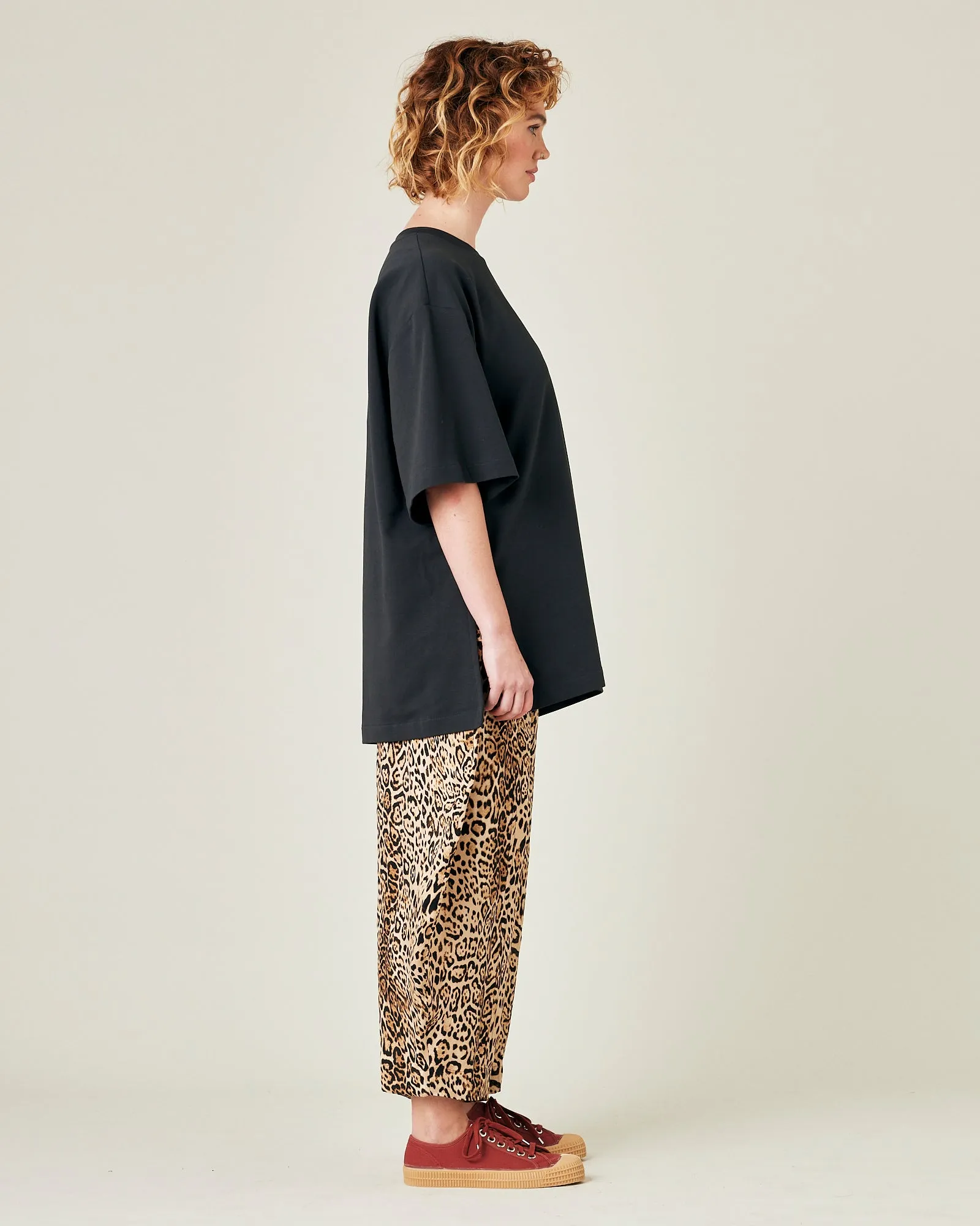 Mabel Leopard Print Cupro Trousers