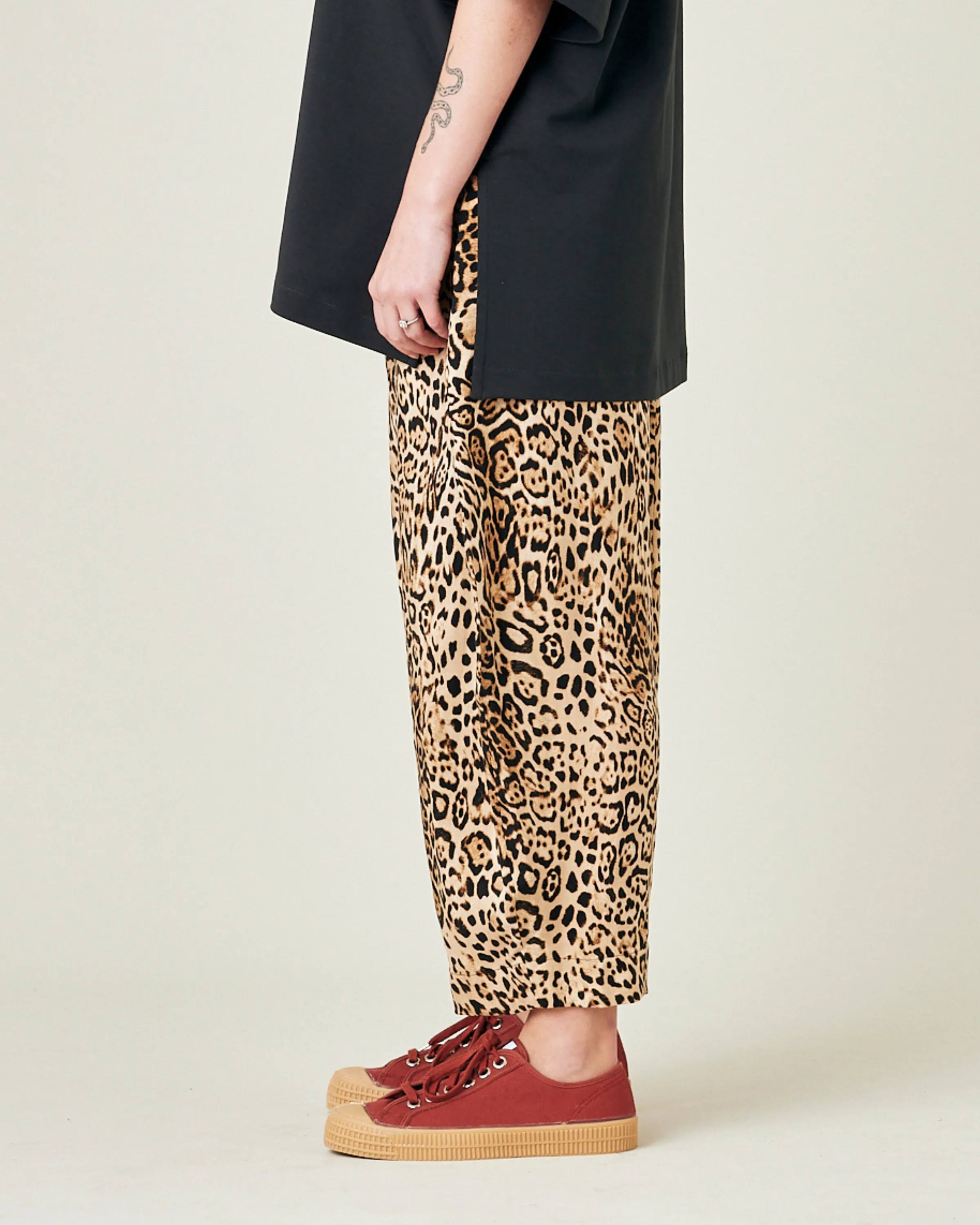 Mabel Leopard Print Cupro Trousers