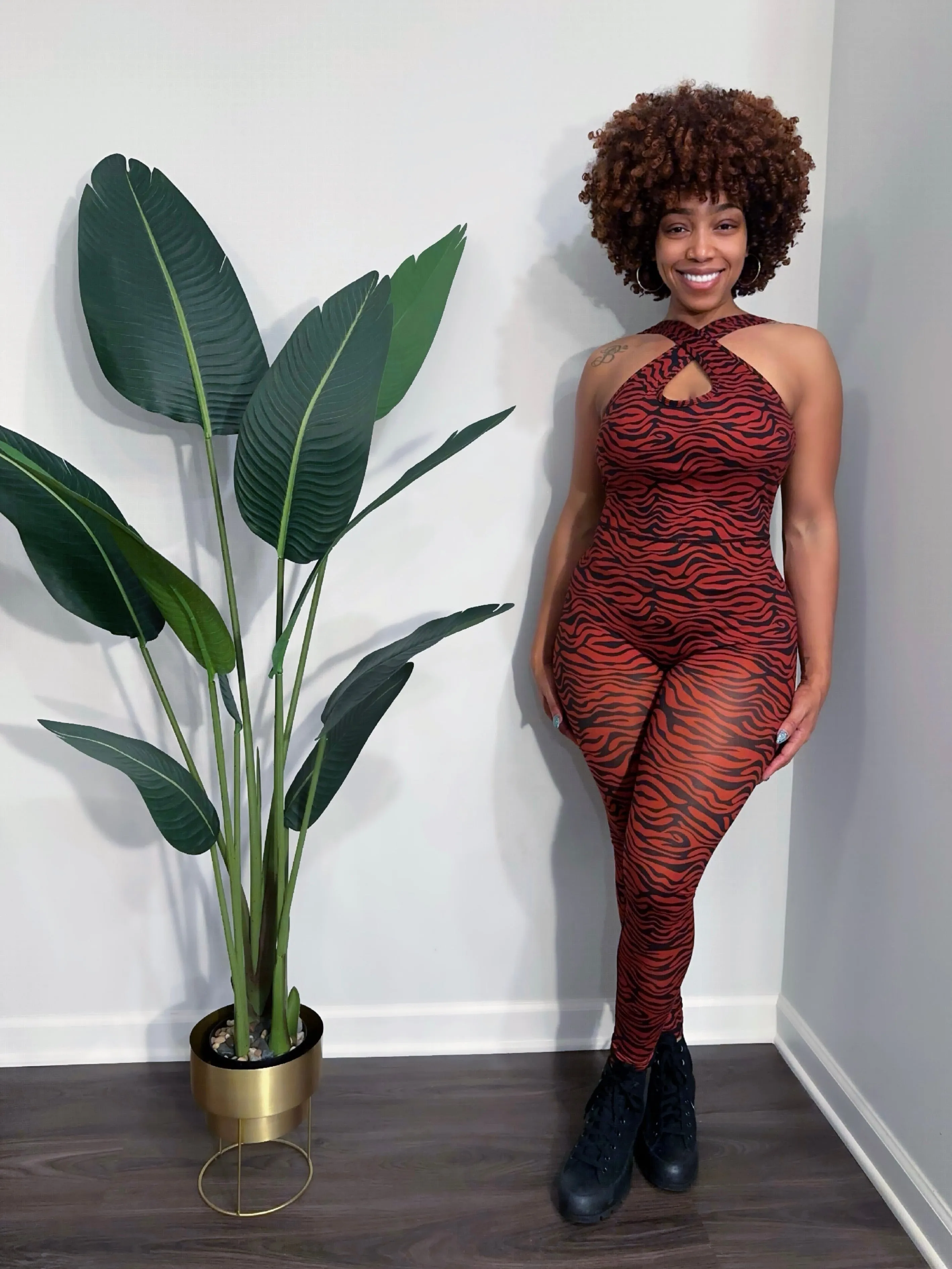 Madagascar Zebra Print Bawdysuit (Bodysuit)