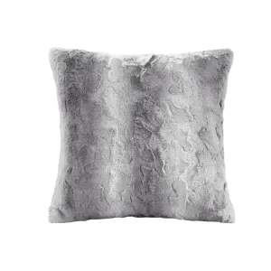 Marselle Faux Fur Square Pillow Grey