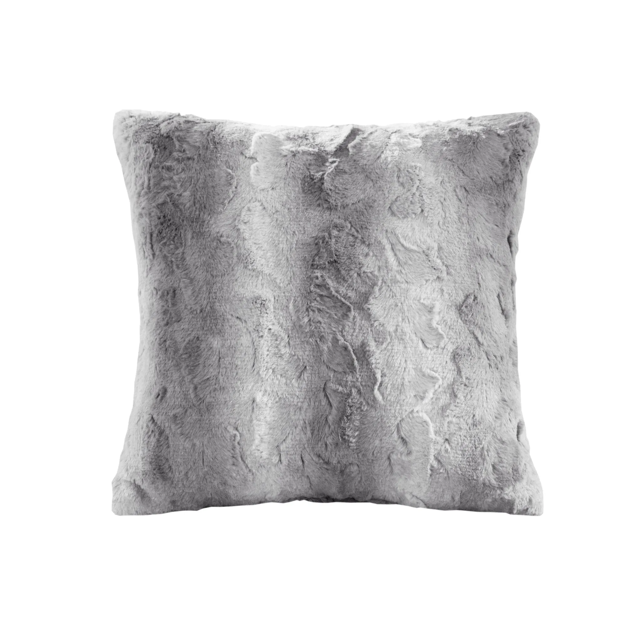 Marselle Faux Fur Square Pillow Grey