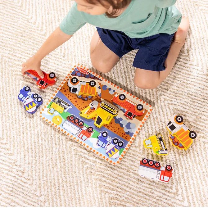 Melissa & Doug Construction Wooden Chunky Puzzle