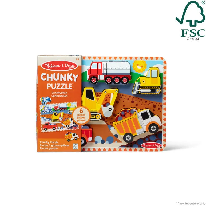 Melissa & Doug Construction Wooden Chunky Puzzle