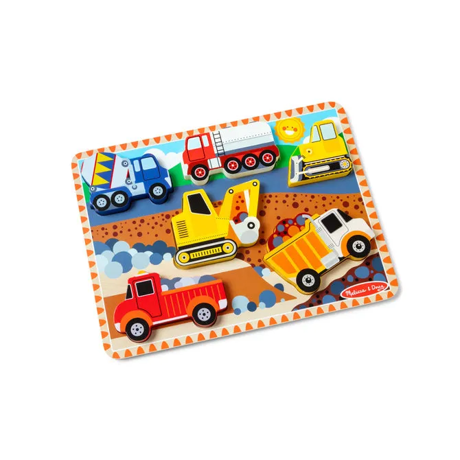Melissa & Doug Construction Wooden Chunky Puzzle
