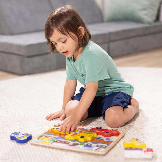 Melissa & Doug Construction Wooden Chunky Puzzle