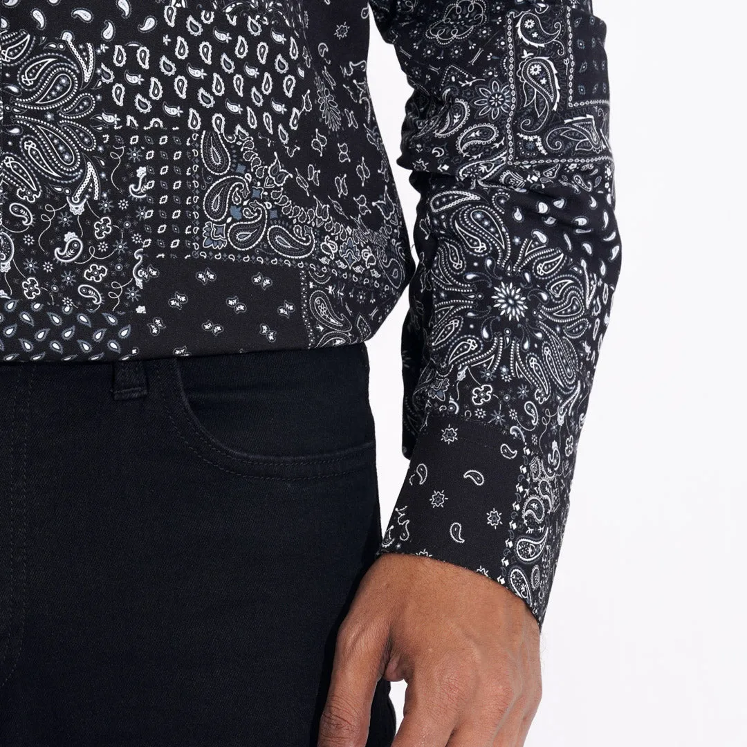 Men Black Printed Shirt