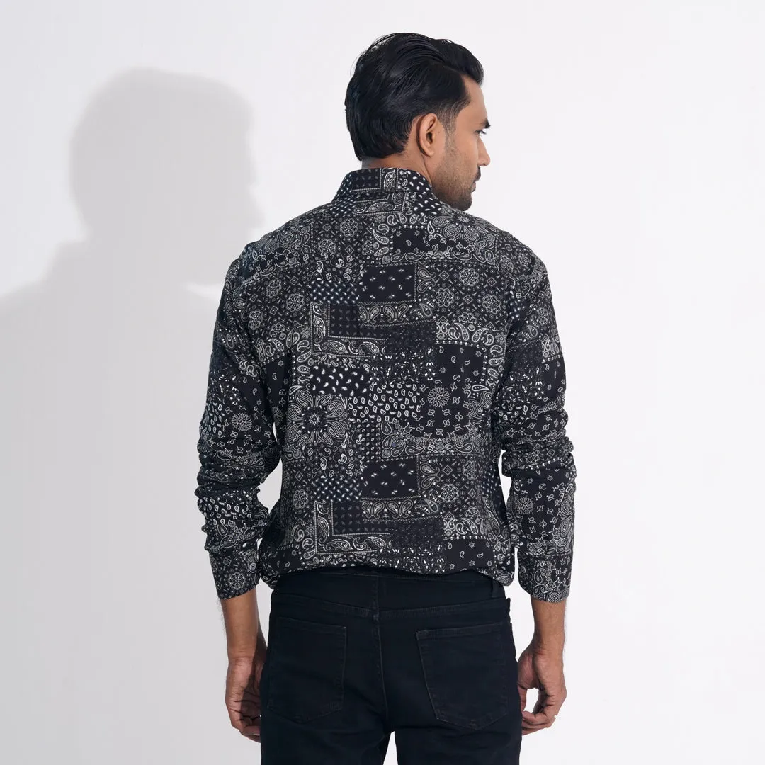 Men Black Printed Shirt