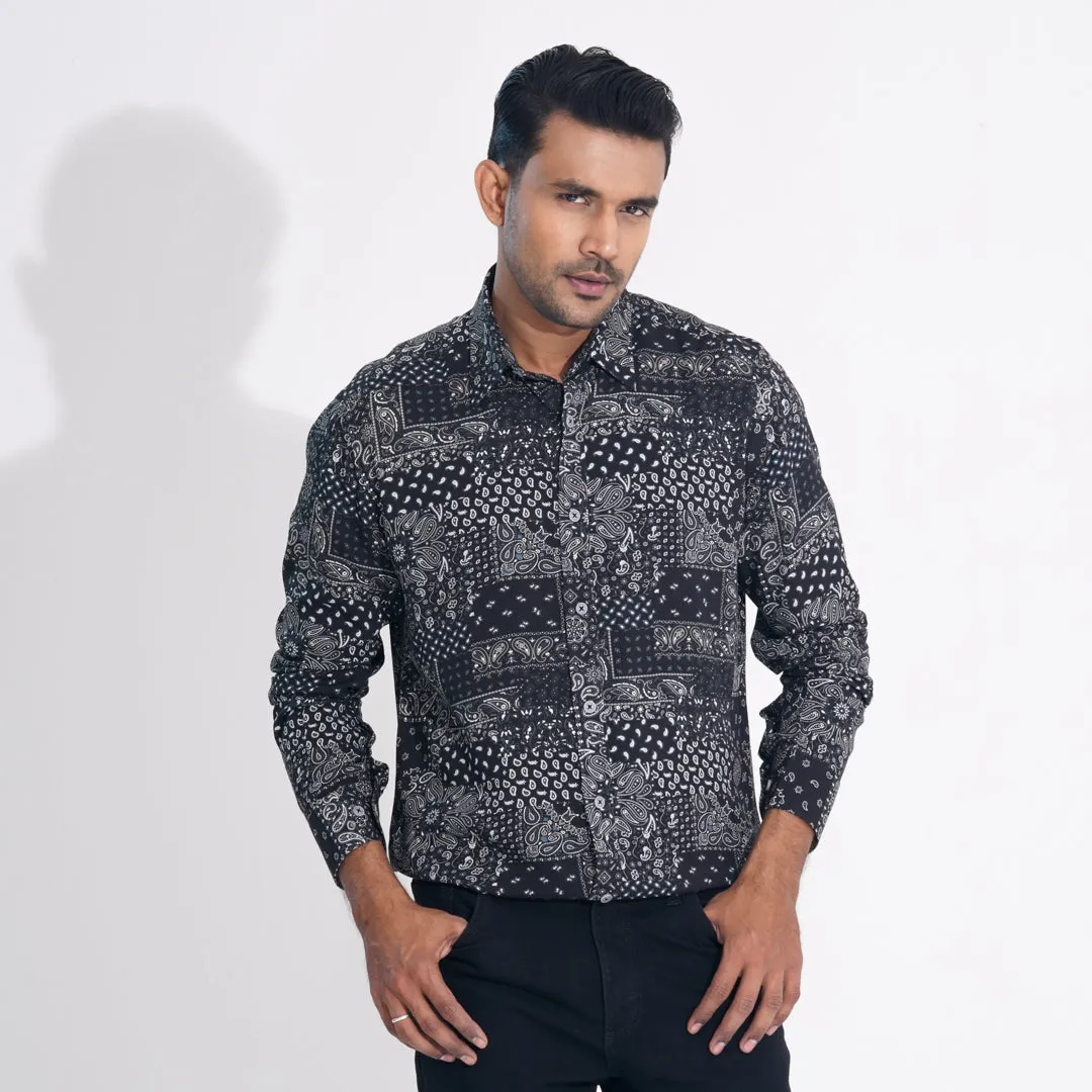 Men Black Printed Shirt