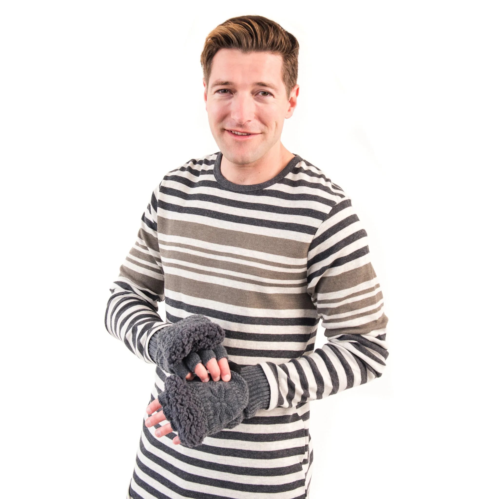 Men's Faux Fur Flip Mittens