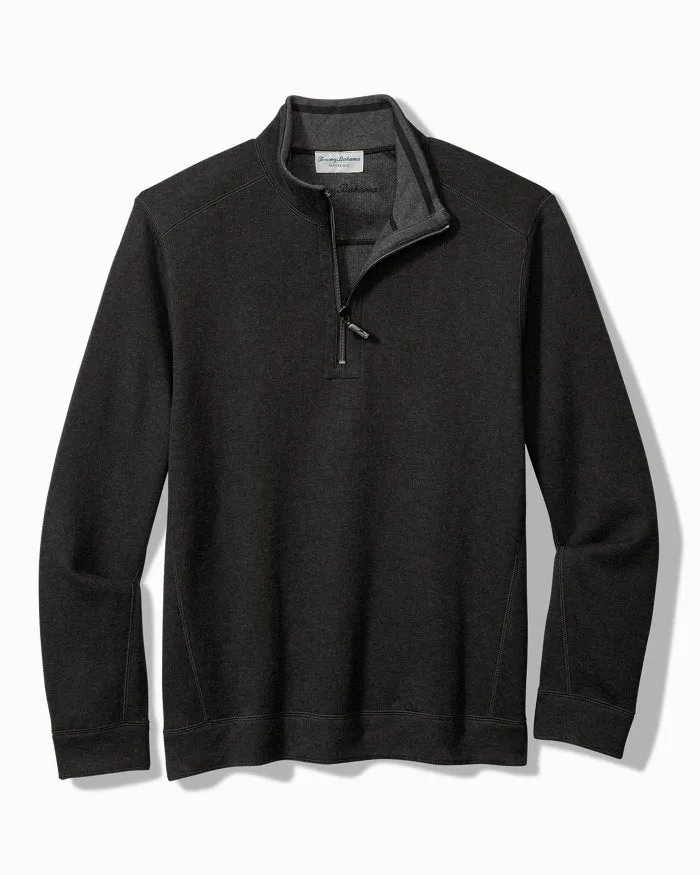 Men's Tommy Bahama | Flip Coast Reversible Half-Zip Sweatshirt | Black