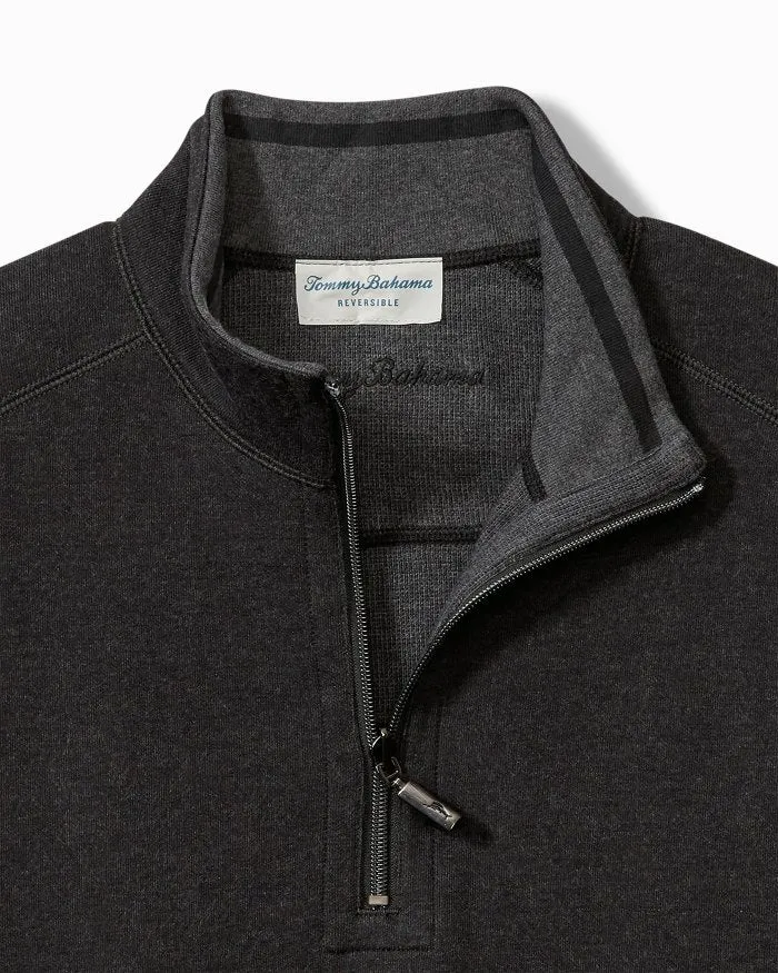 Men's Tommy Bahama | Flip Coast Reversible Half-Zip Sweatshirt | Black