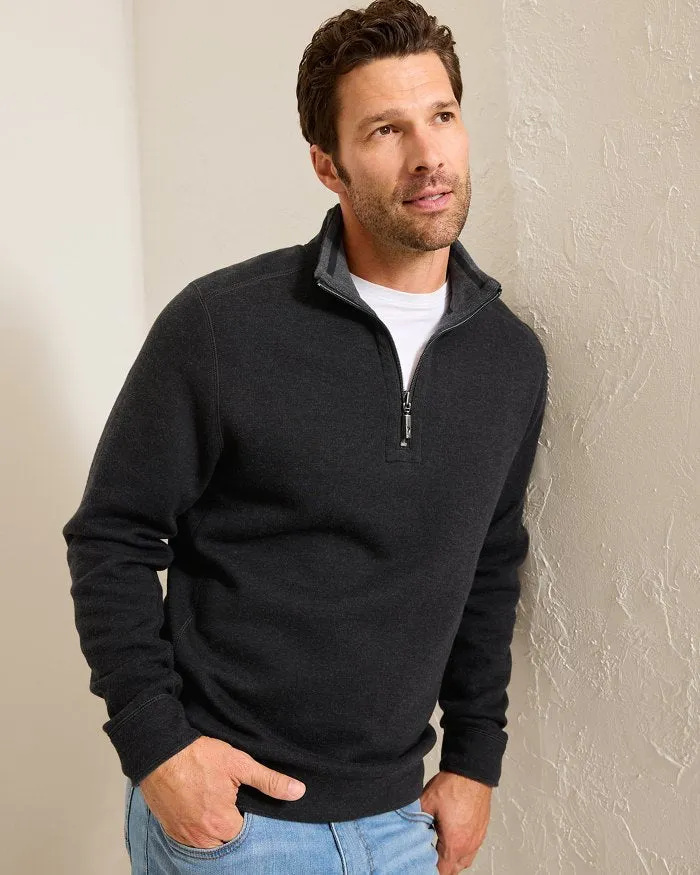 Men's Tommy Bahama | Flip Coast Reversible Half-Zip Sweatshirt | Black