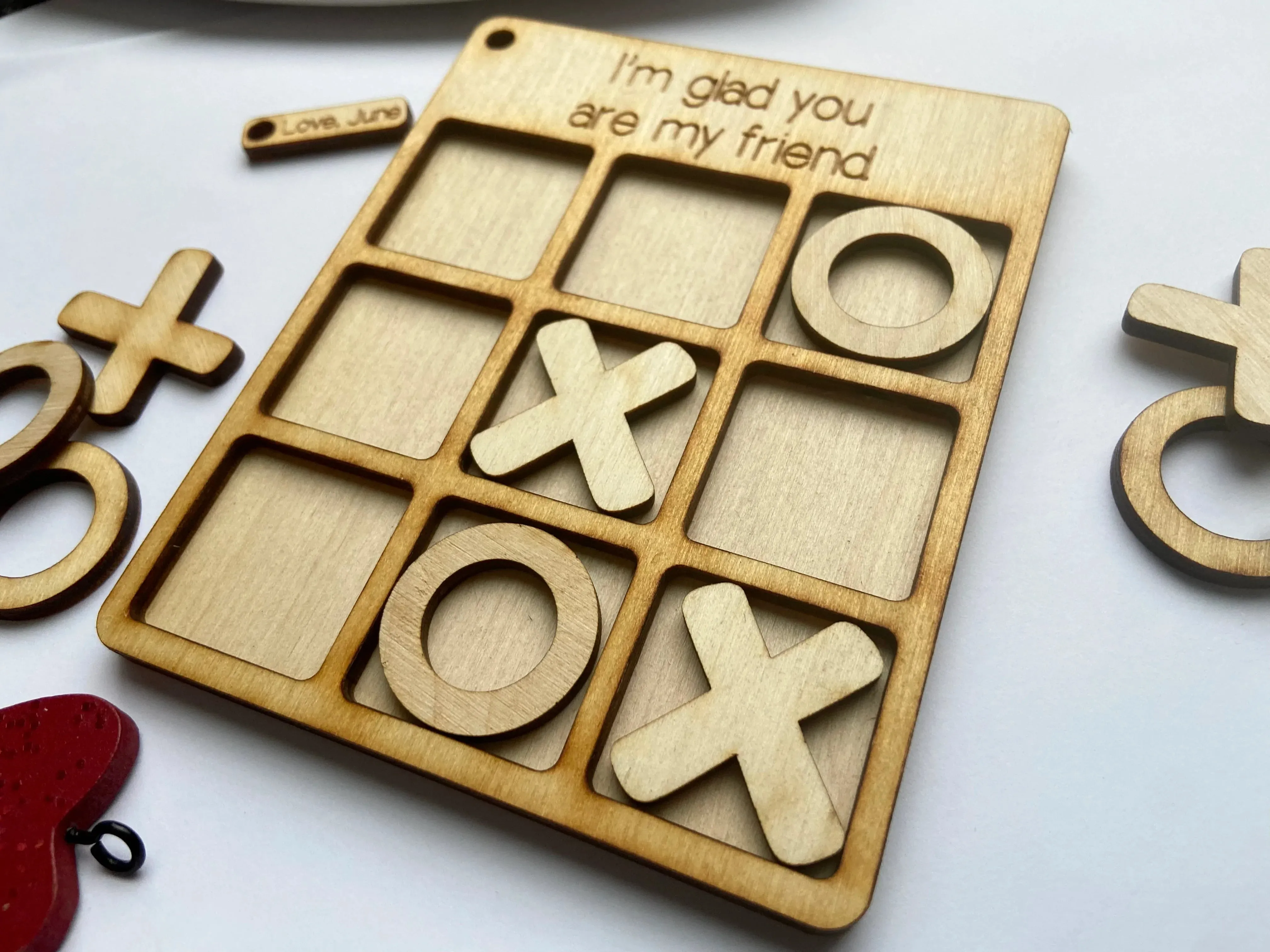 Mini Size Tic Tac Toe Game - 4.5" - with a name-tag and 10 tokens