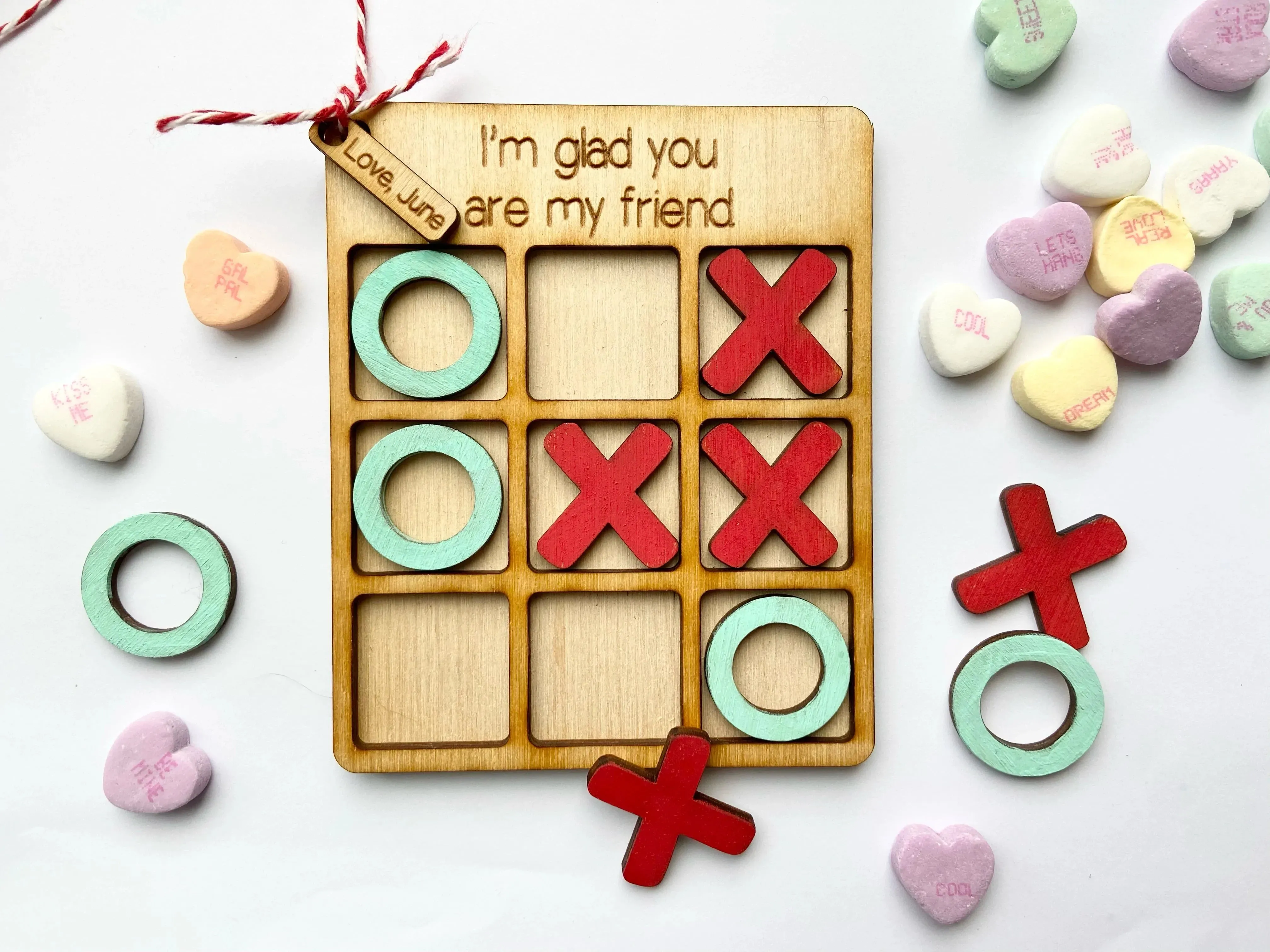 Mini Size Tic Tac Toe Game - 4.5" - with a name-tag and 10 tokens