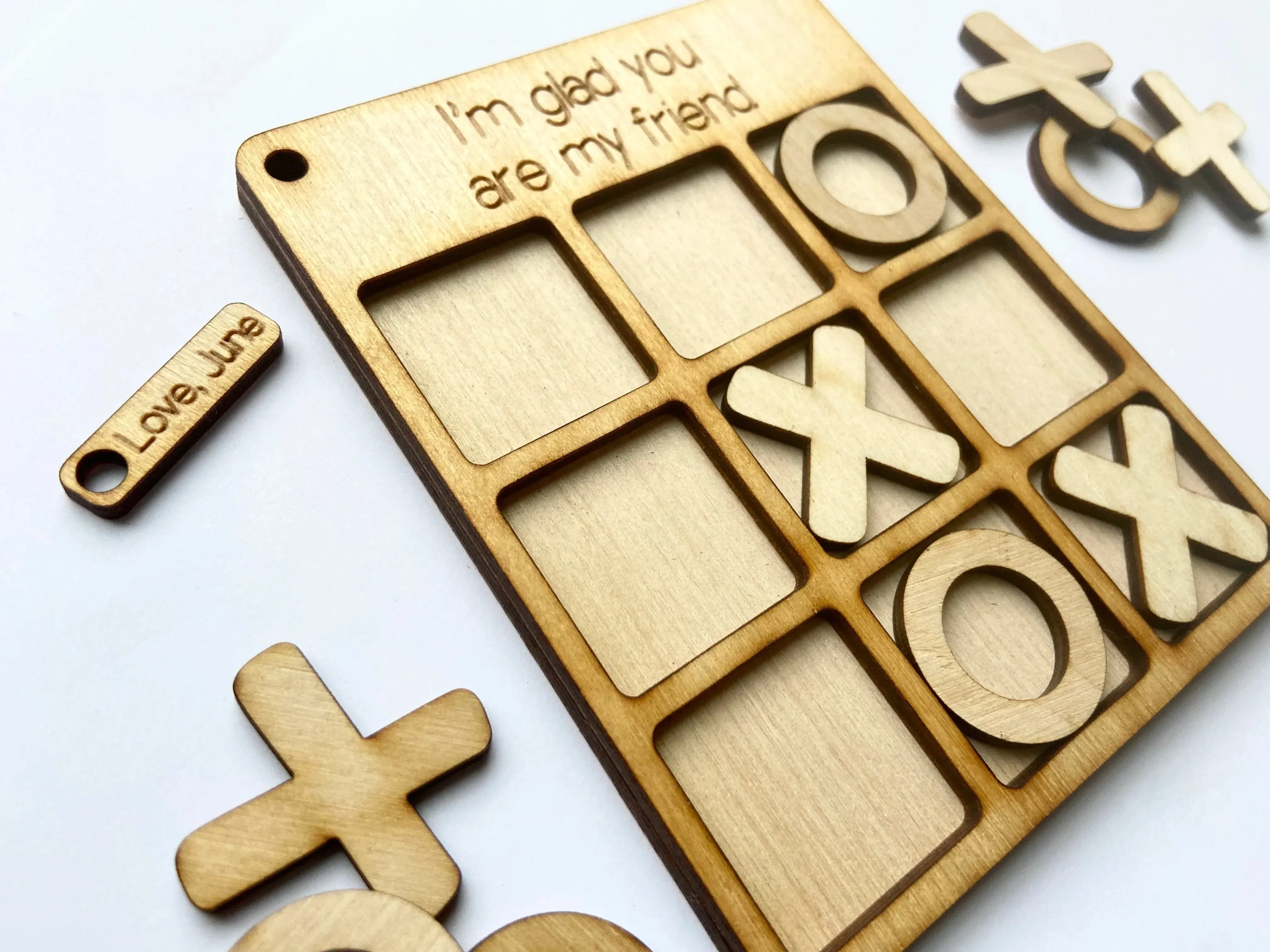 Mini Size Tic Tac Toe Game - 4.5" - with a name-tag and 10 tokens