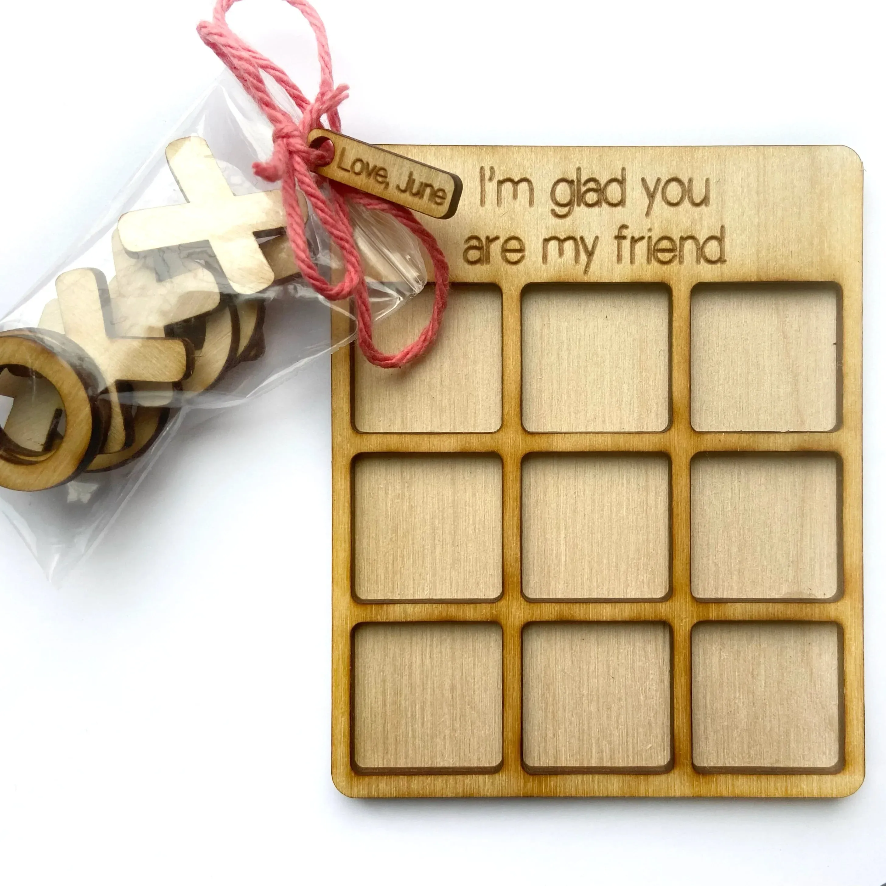 Mini Size Tic Tac Toe Game - 4.5" - with a name-tag and 10 tokens