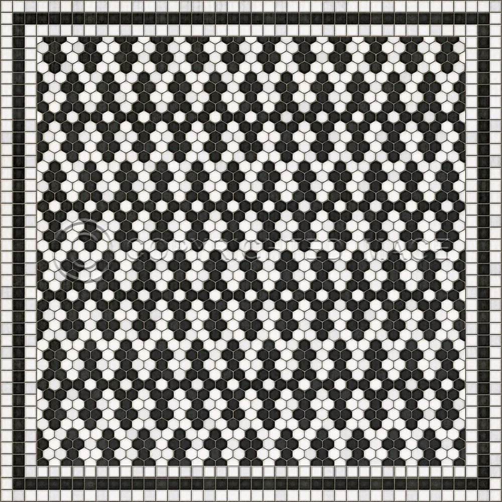 Mosaic D "Fordham Road" Vinyl Floorcloth - Spicher & Co.