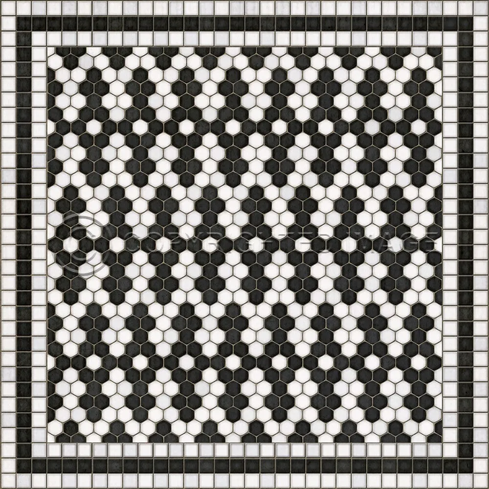 Mosaic D "Fordham Road" Vinyl Floorcloth - Spicher & Co.