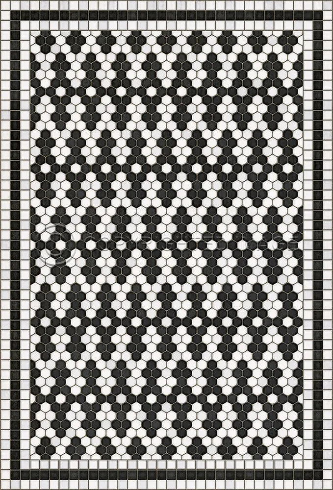 Mosaic D "Fordham Road" Vinyl Floorcloth - Spicher & Co.