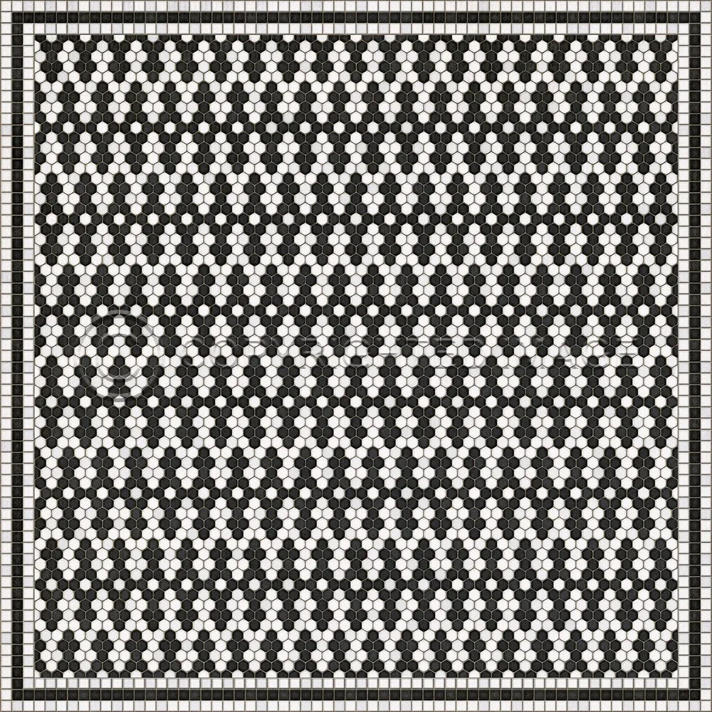 Mosaic D "Fordham Road" Vinyl Floorcloth - Spicher & Co.