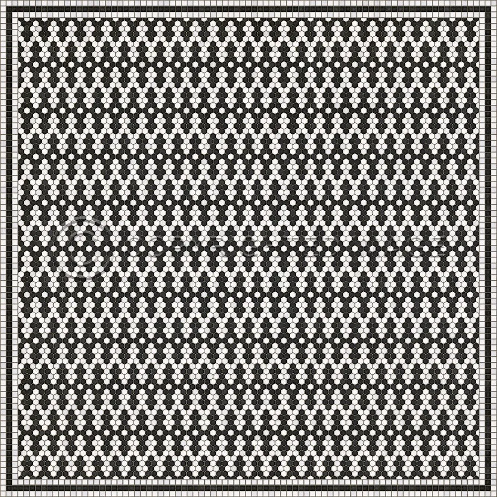 Mosaic D "Fordham Road" Vinyl Floorcloth - Spicher & Co.