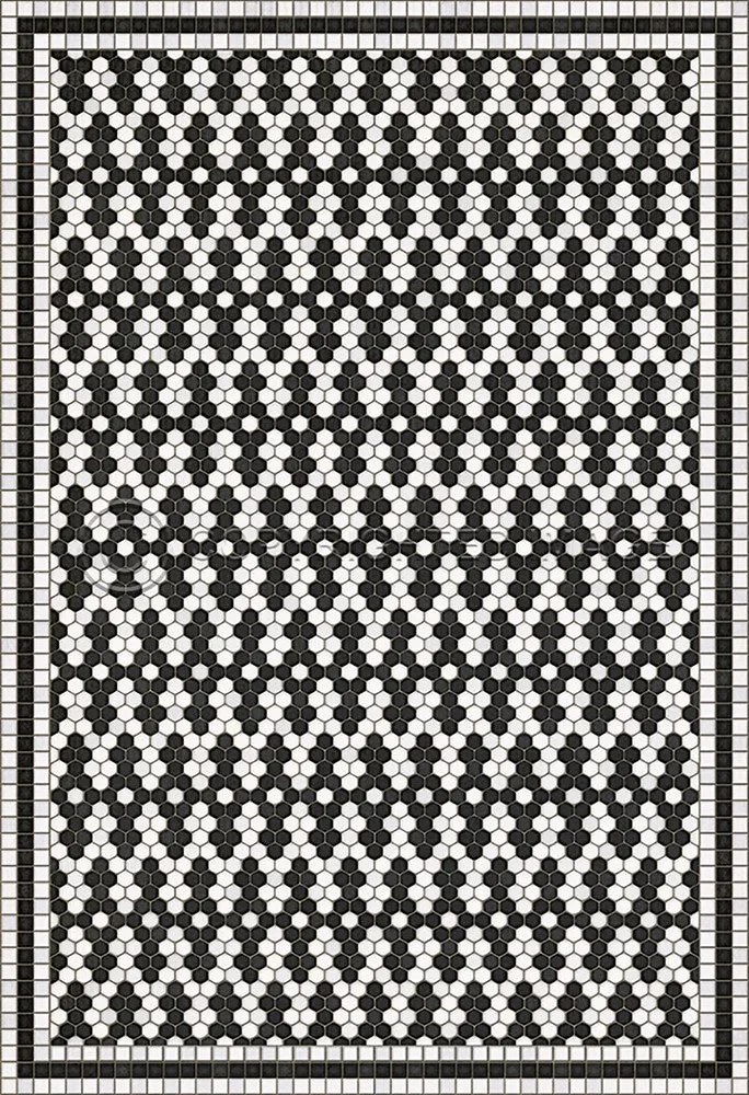 Mosaic D "Fordham Road" Vinyl Floorcloth - Spicher & Co.