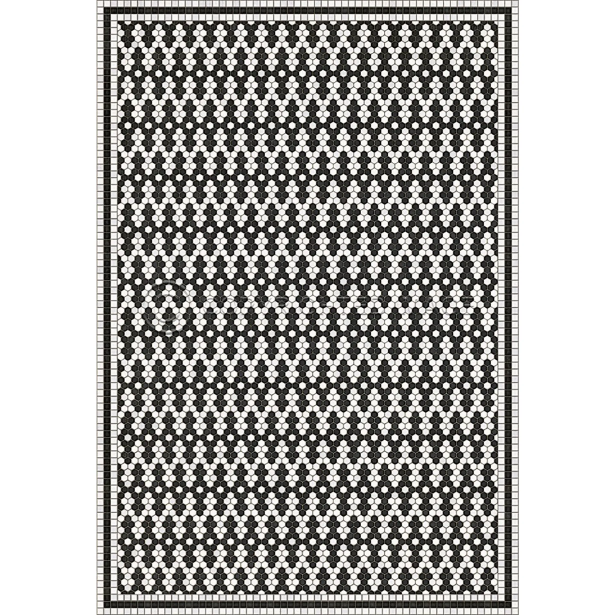 Mosaic D "Fordham Road" Vinyl Floorcloth - Spicher & Co.