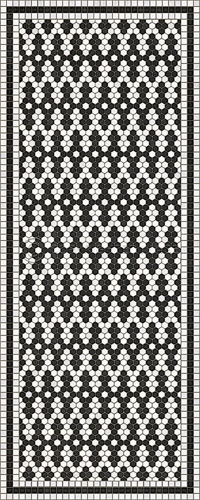 Mosaic D "Fordham Road" Vinyl Floorcloth - Spicher & Co.