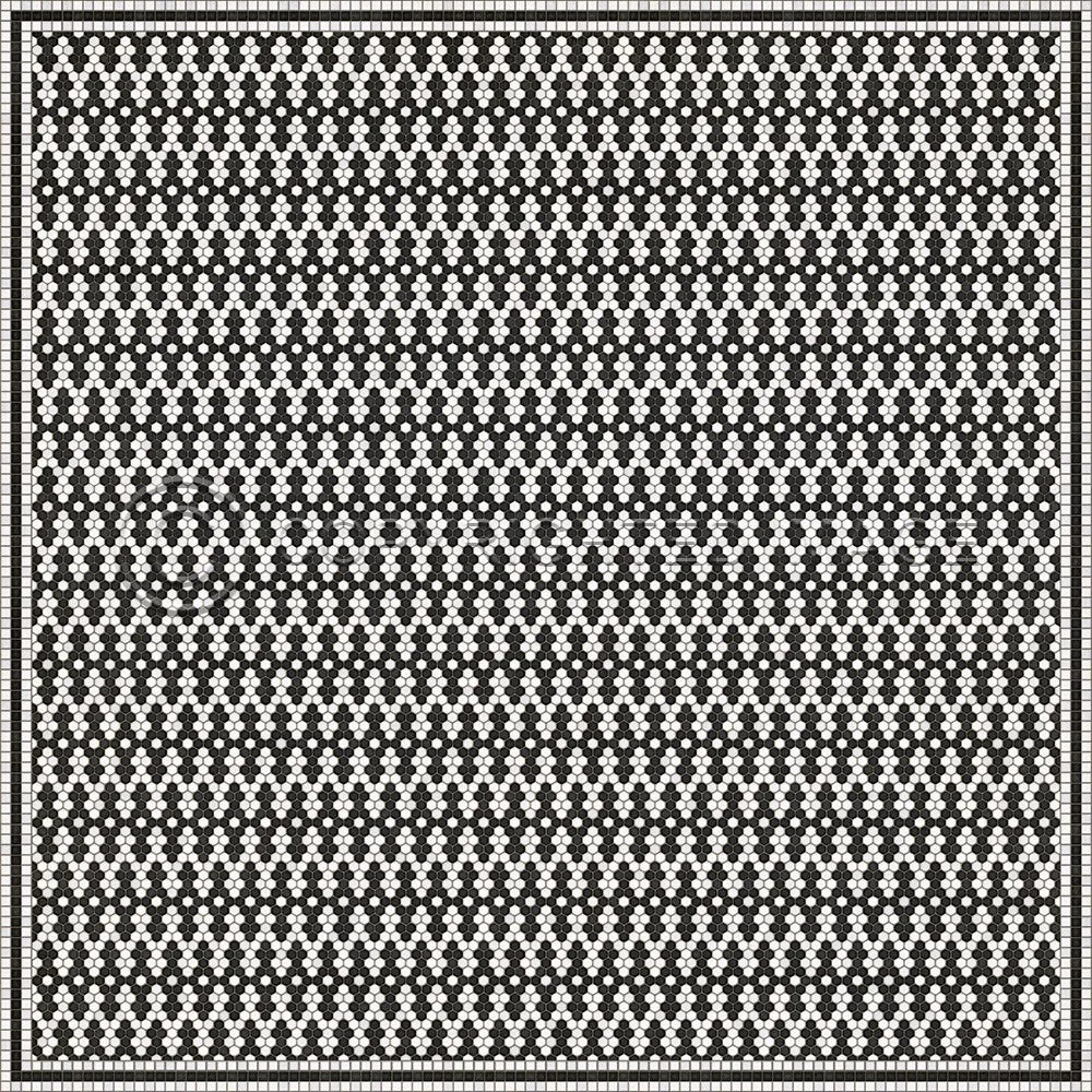 Mosaic D "Fordham Road" Vinyl Floorcloth - Spicher & Co.